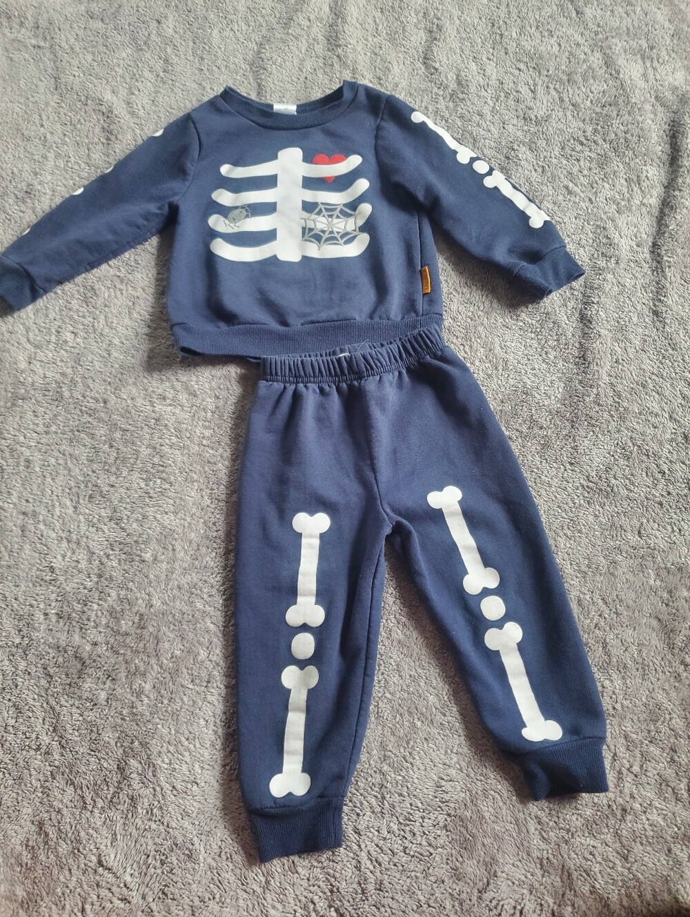 Lila And Jack Halloween Skeleton Sweatshirt & Joggers Set Size 3T Blue Spooky